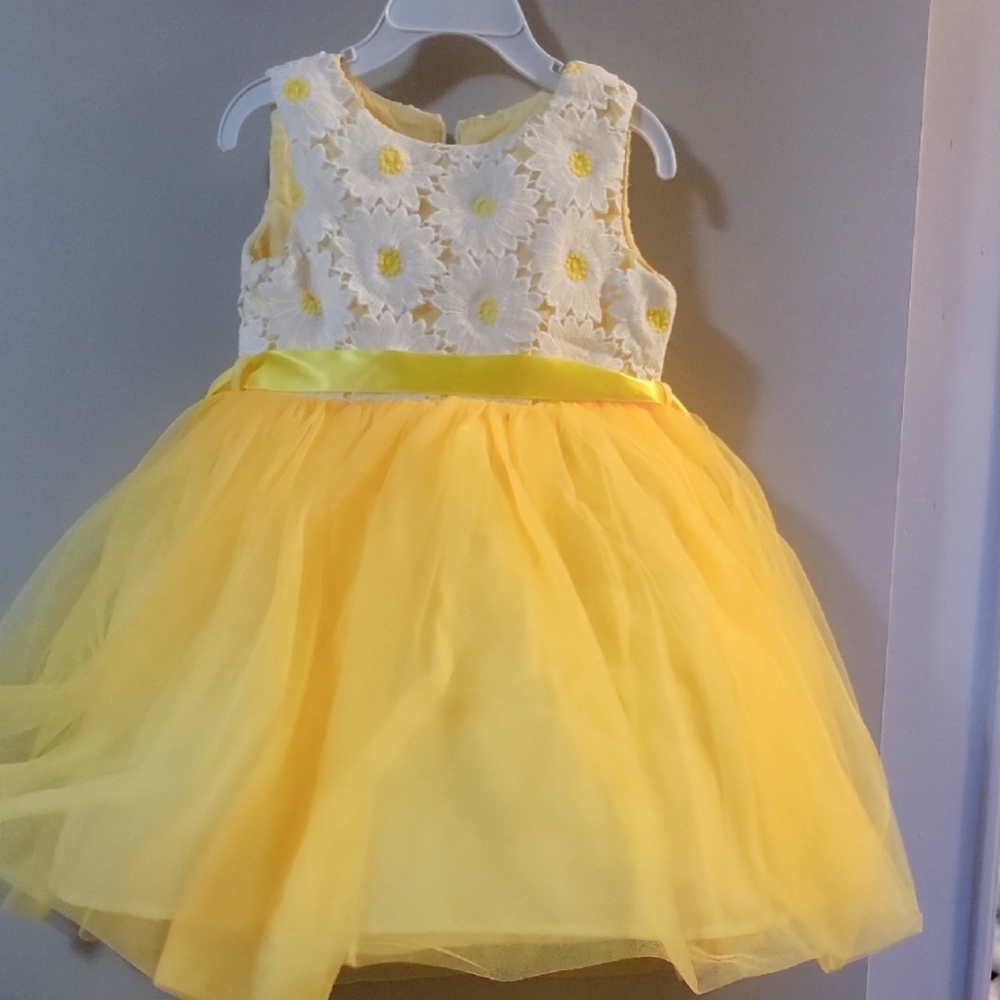 Yellow and White Floral Dress